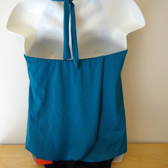 Magicsuit Sharon Halter Tankini Swimsuit 2 PC Teal Green & Black Size 10 NEW - Picture 5 of 7